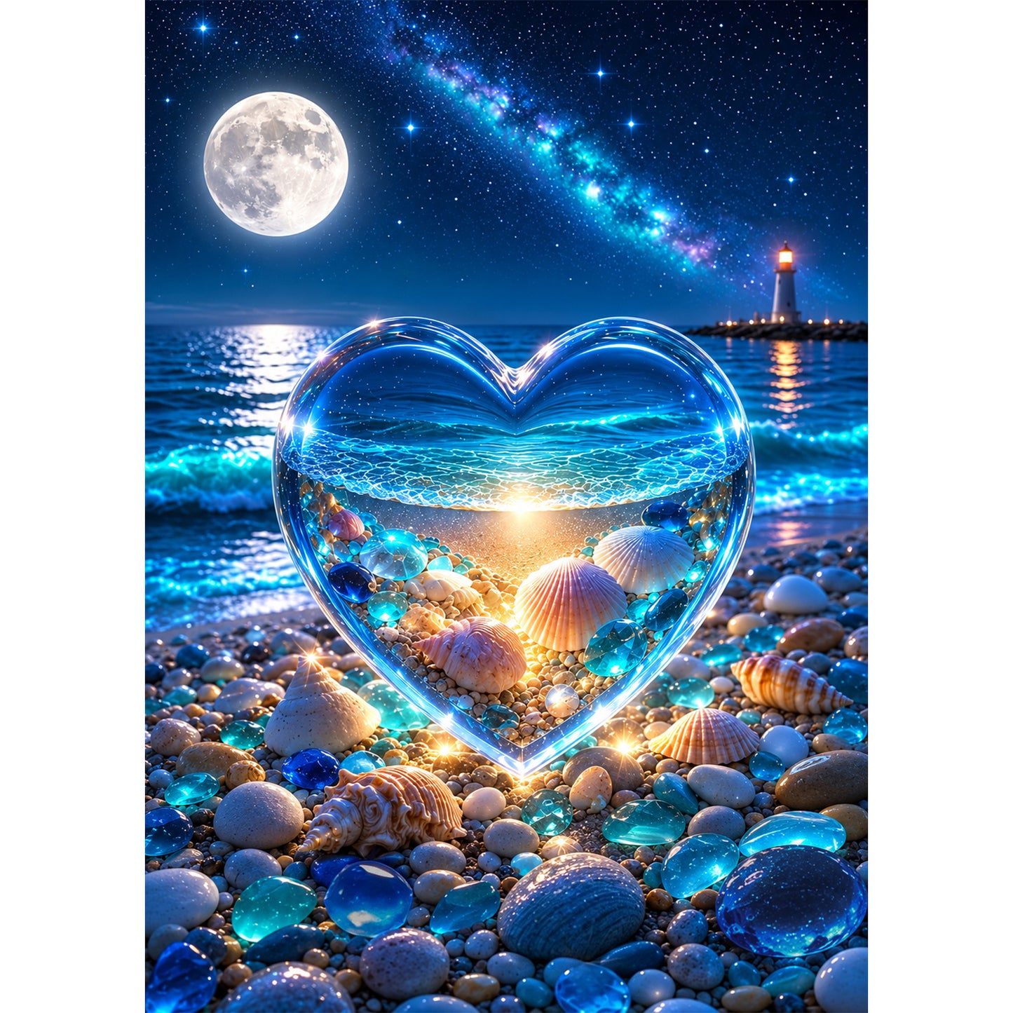Moonlit Ocean Heart Puzzle