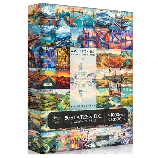 50 States Custom Puzzle Artwork Sample