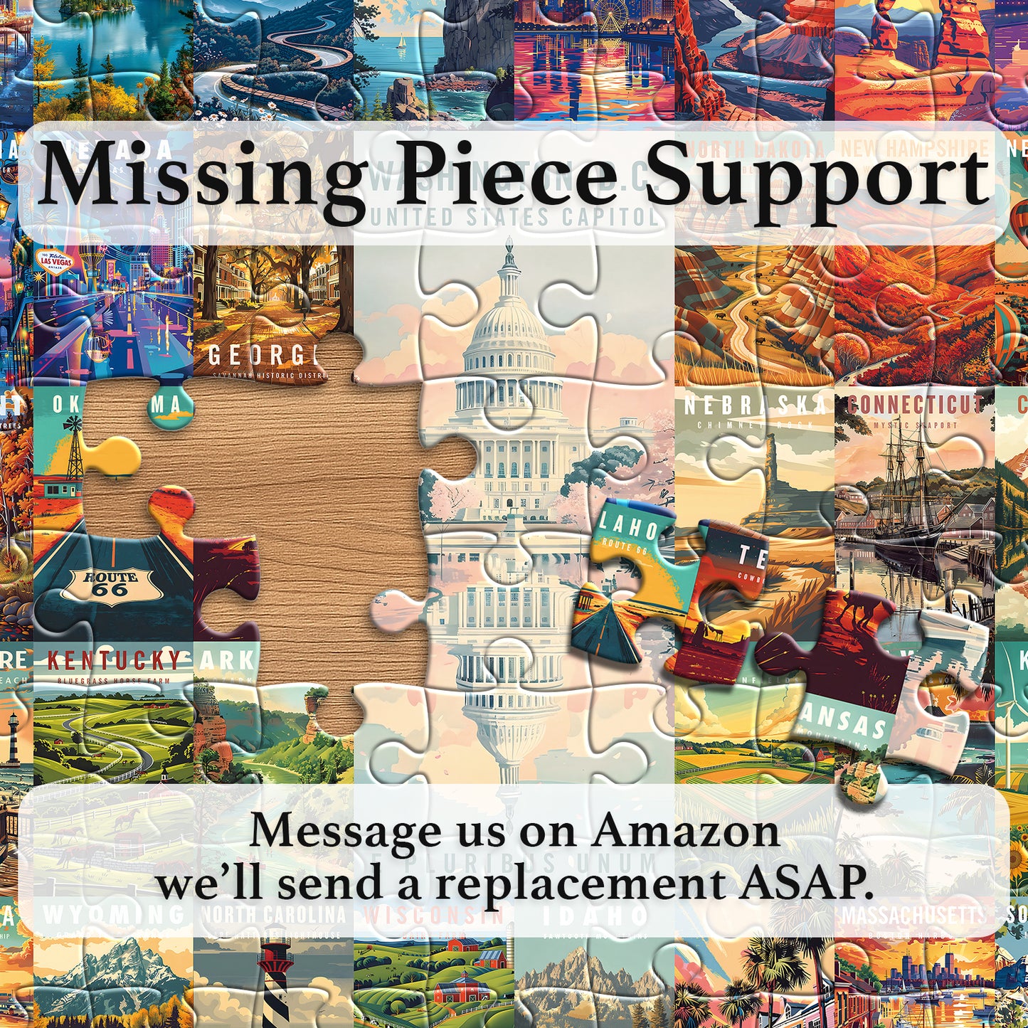 50 States Custom Puzzle Artwork Sample